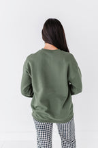 Rejoice In The Lord Embroidered Crewneck - Olive