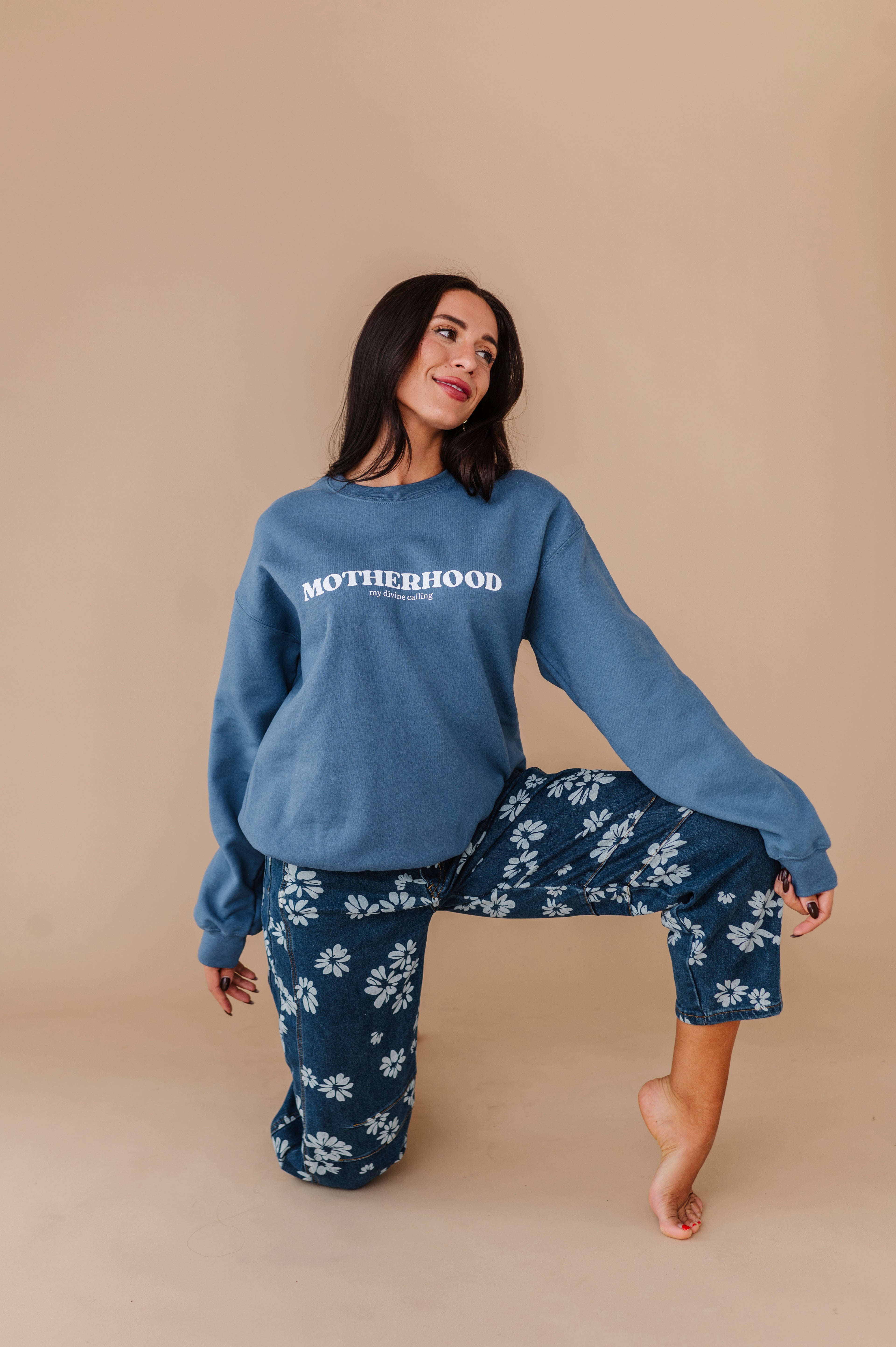 Motherhood Crewneck - Denim