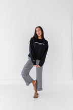 Jesus Loves You Embroidered Crewneck - Black