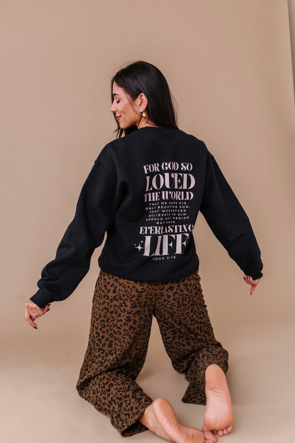 For God So Loved The World Crewneck - Black