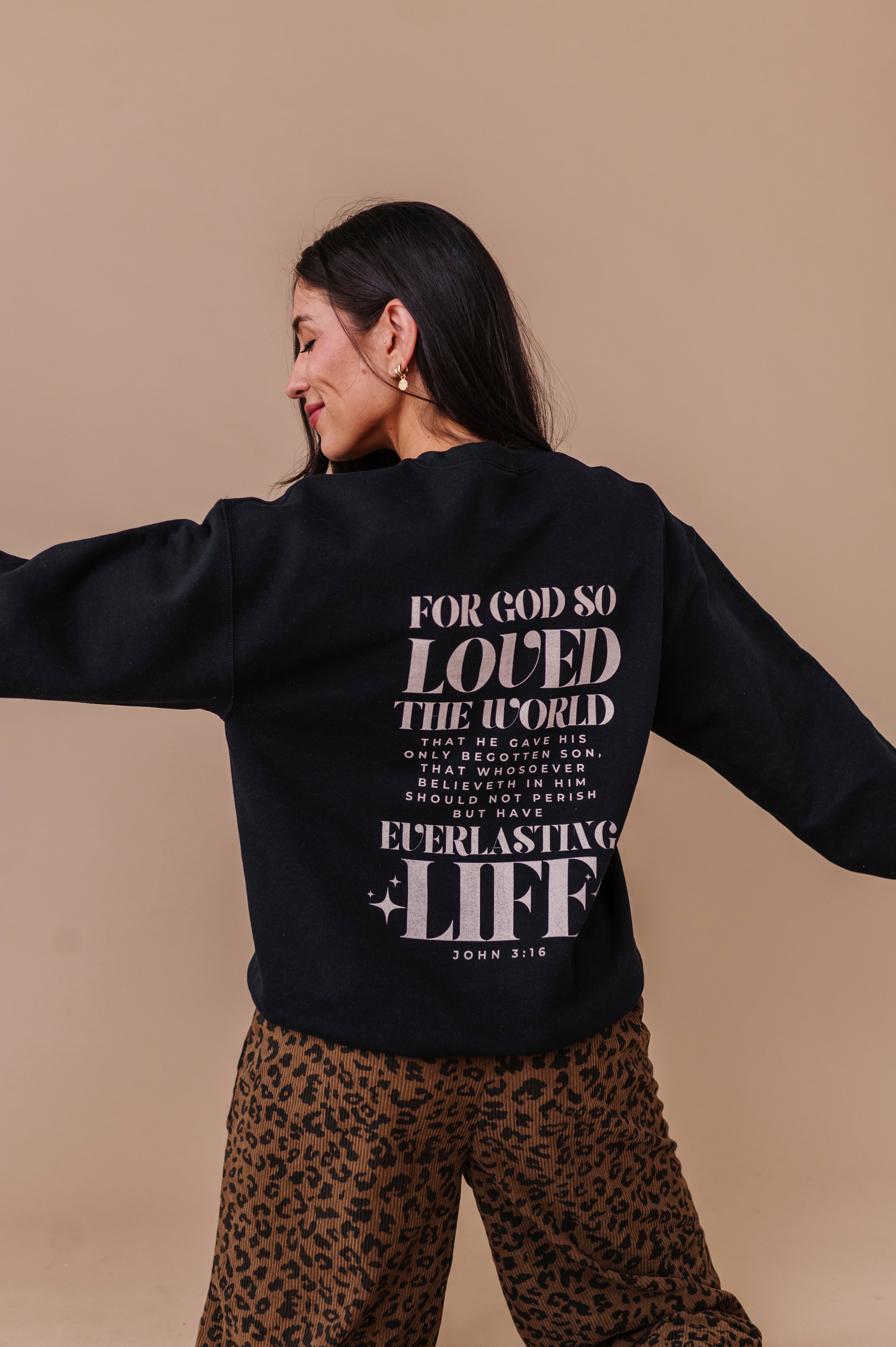 For God So Loved The World Crewneck - Black