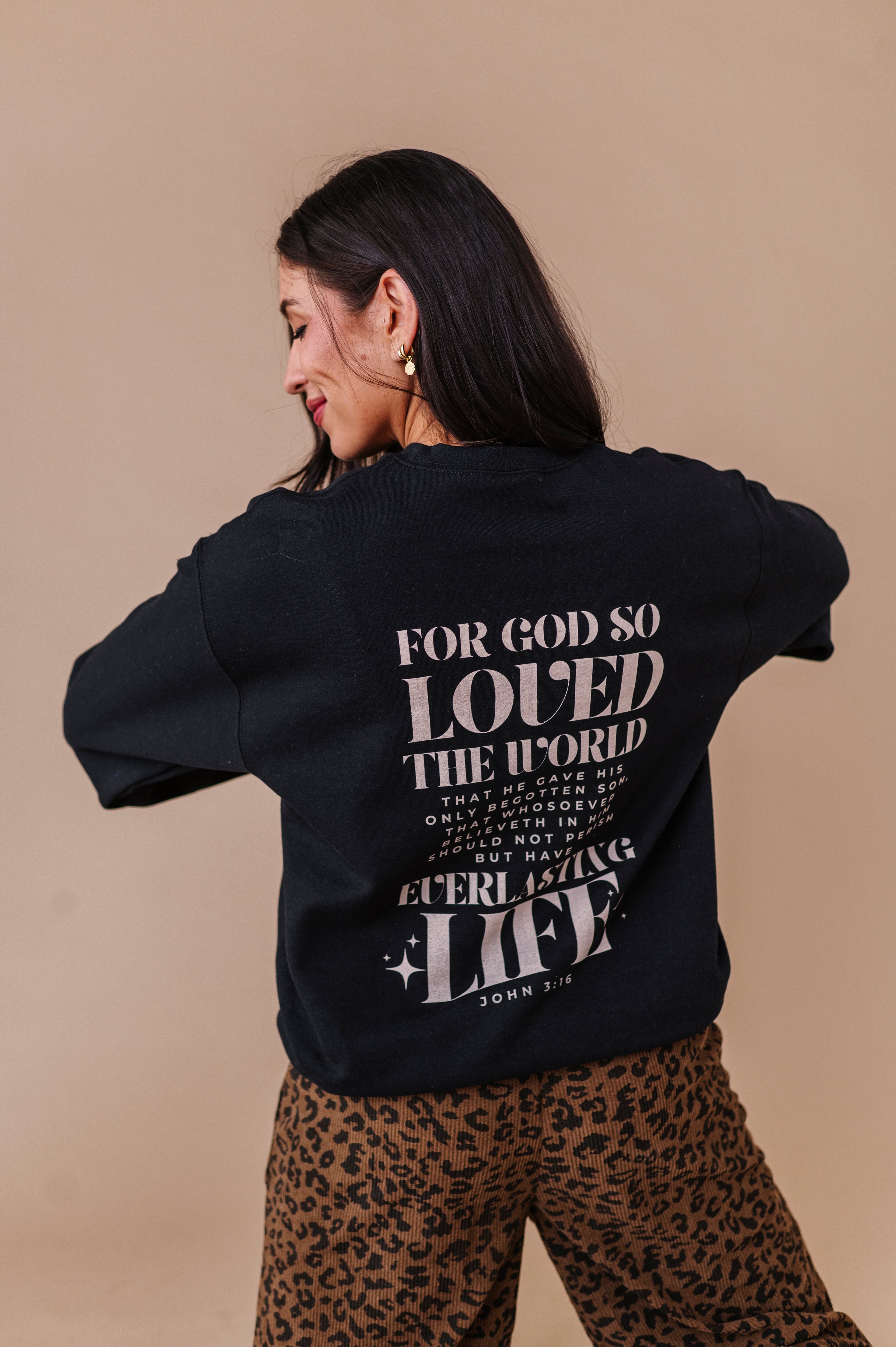 For God So Loved The World Crewneck - Black