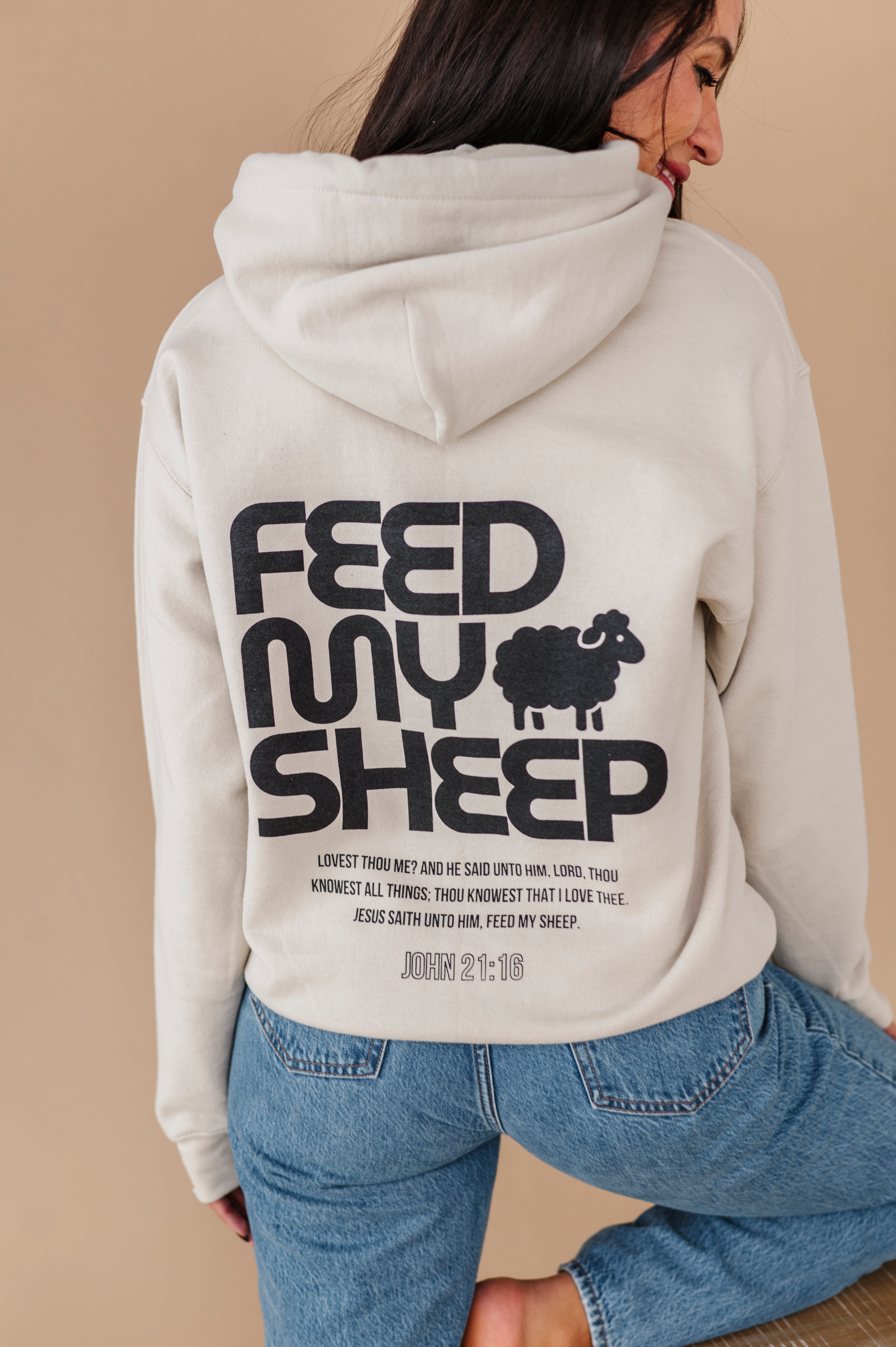Feed My Sheep Hoodie - Sand