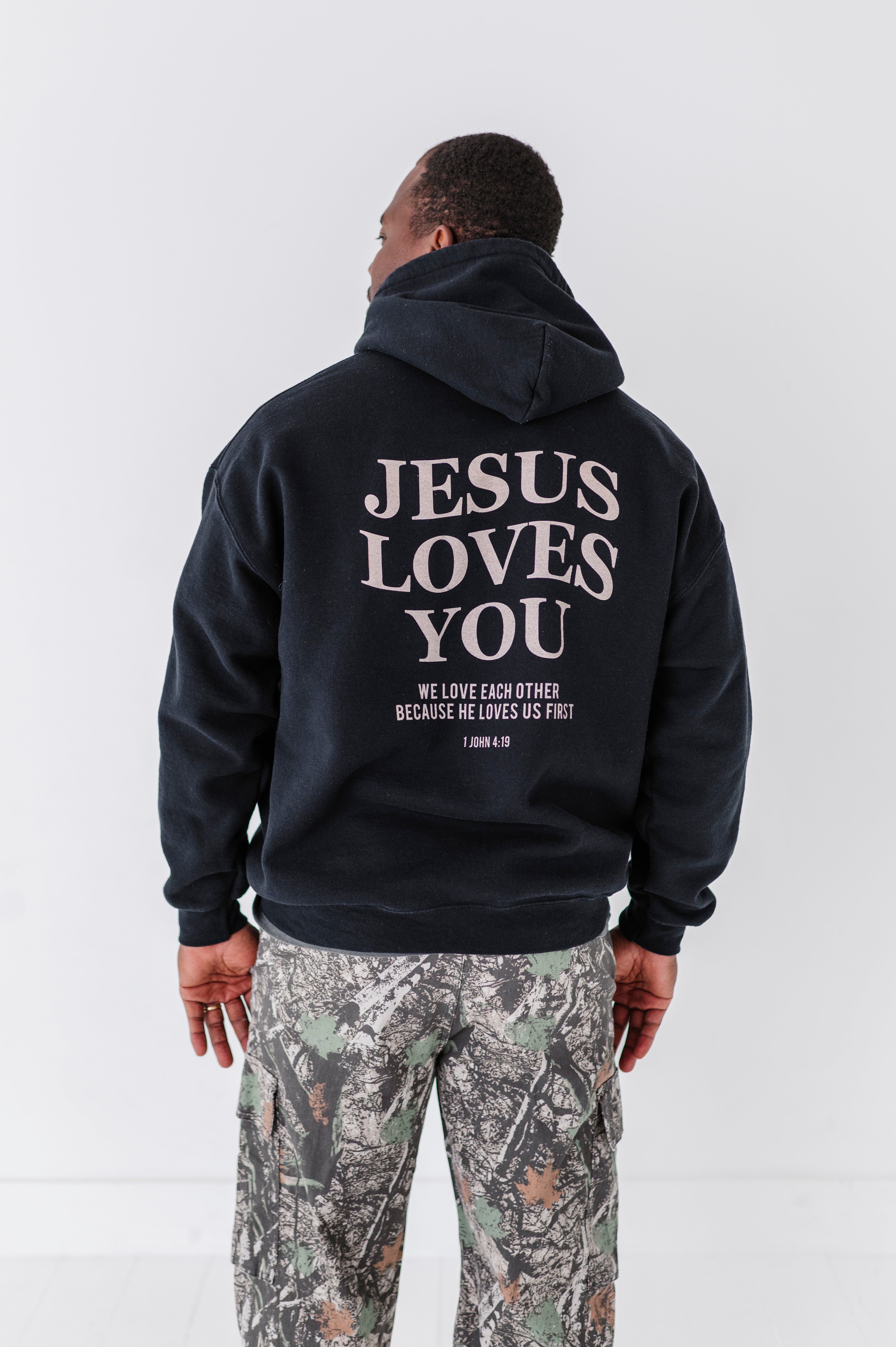 Jesus Loves You Hoodie - Black