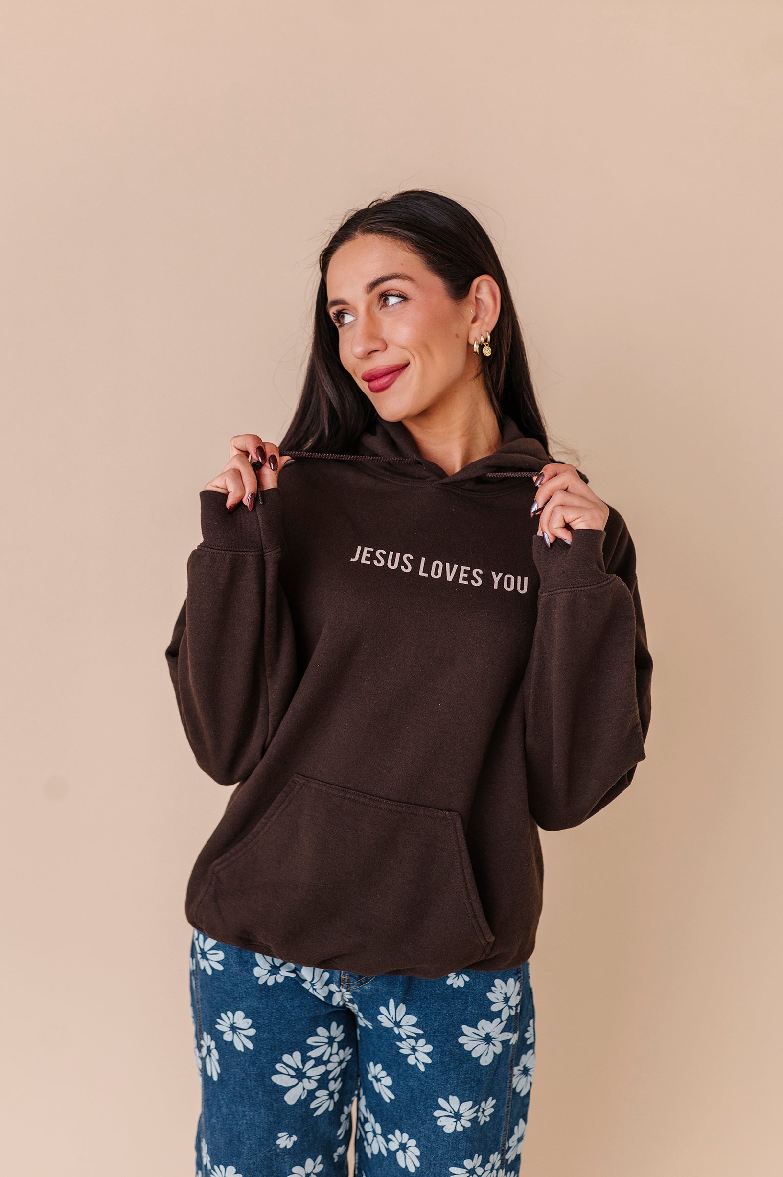 Jesus Loves You Hoodie - Chocolate