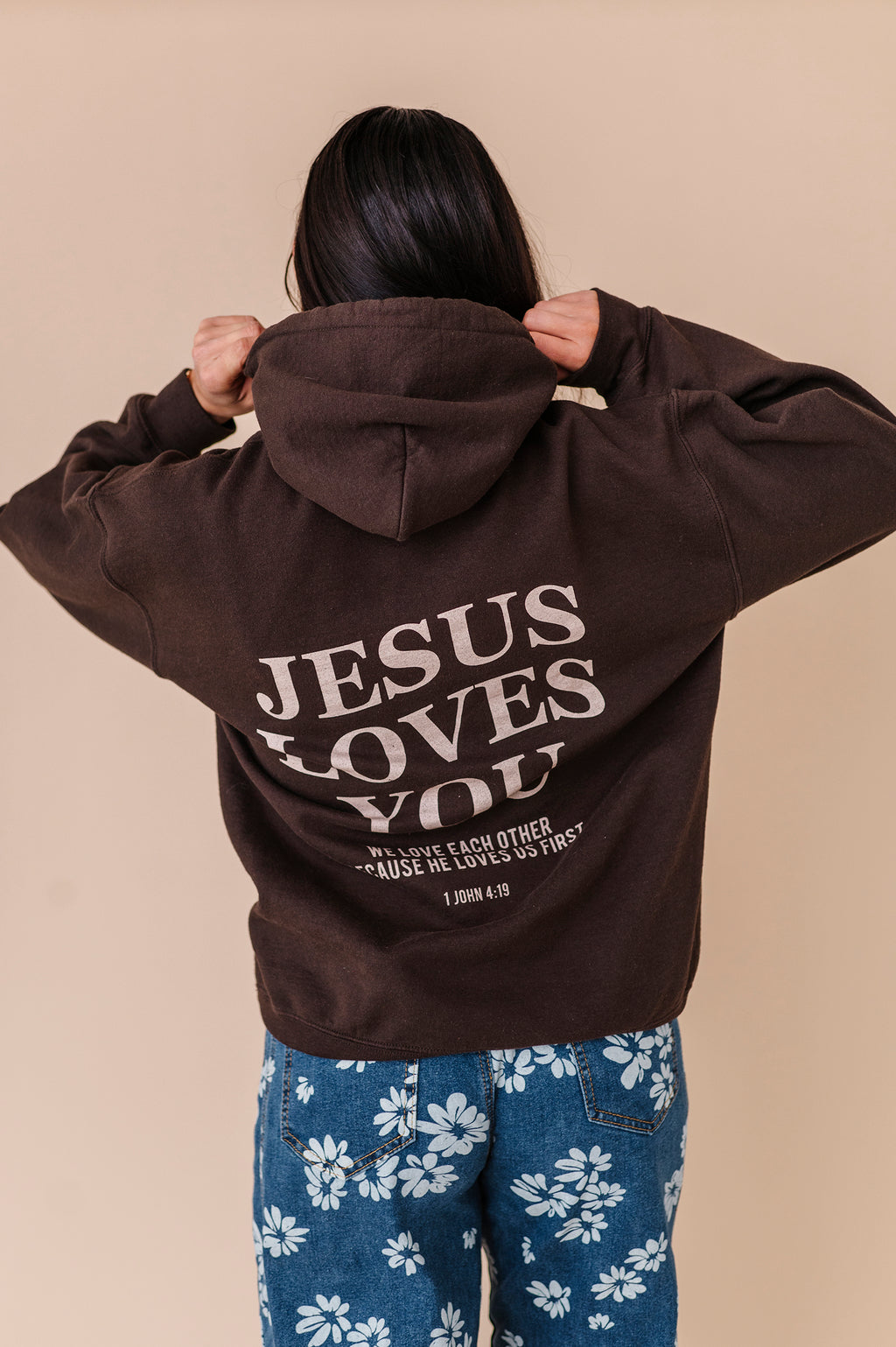 Jesus Loves You Hoodie - Chocolate
