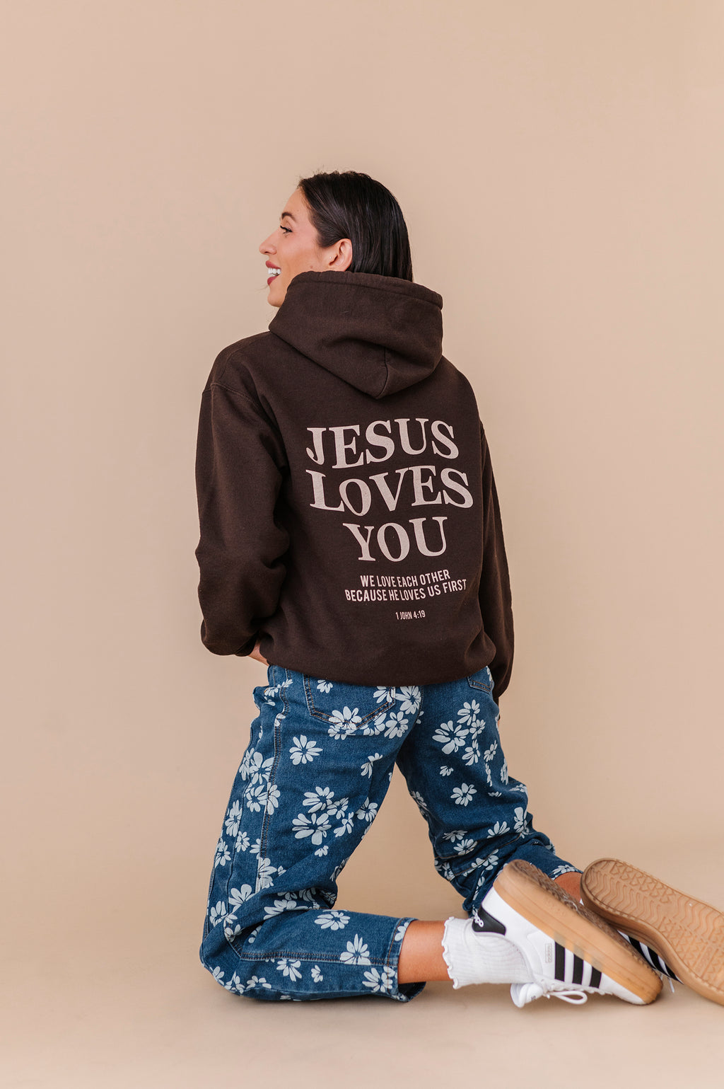 Jesus Loves You Hoodie - Chocolate