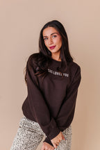 Jesus Loves You Adult Crewneck - Chocolate