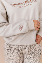 Rejoice In The Lord Embroidered Crewneck - Sand