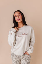 Rejoice In The Lord Embroidered Crewneck - Sand