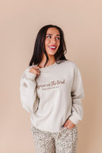 Rejoice In The Lord Embroidered Crewneck - Sand