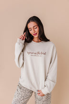 Rejoice In The Lord Embroidered Crewneck - Sand