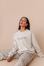Rejoice In The Lord Embroidered Crewneck - Sand
