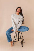 Live Like Charlie Embroidered Crewneck - Sand
