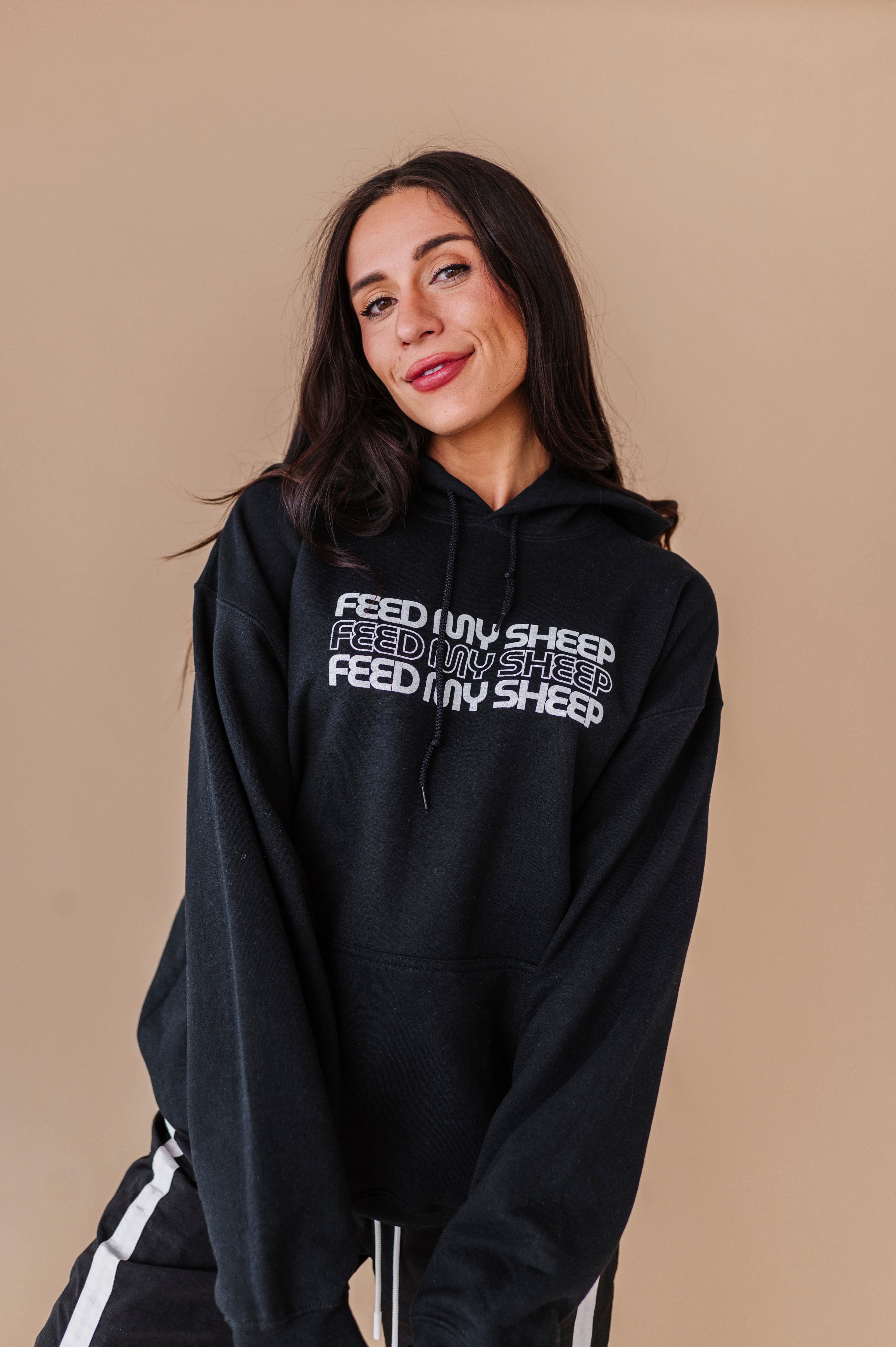 Feed My Sheep Hoodie - Black