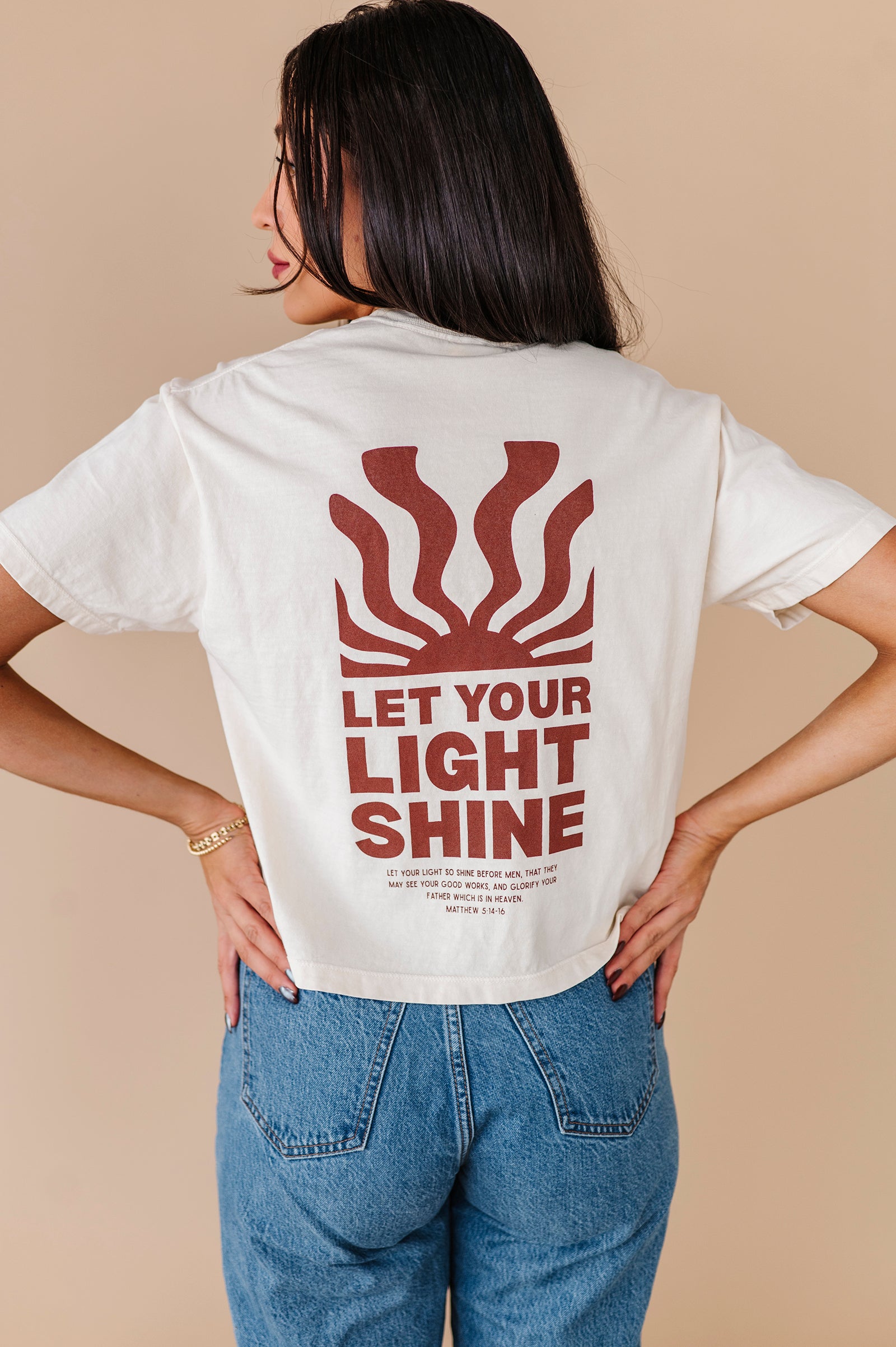Let Your Light Shine Adult Crop Tee