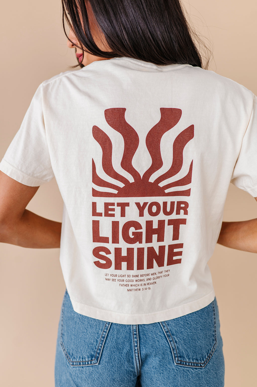 Let Your Light Shine Adult Crop Tee