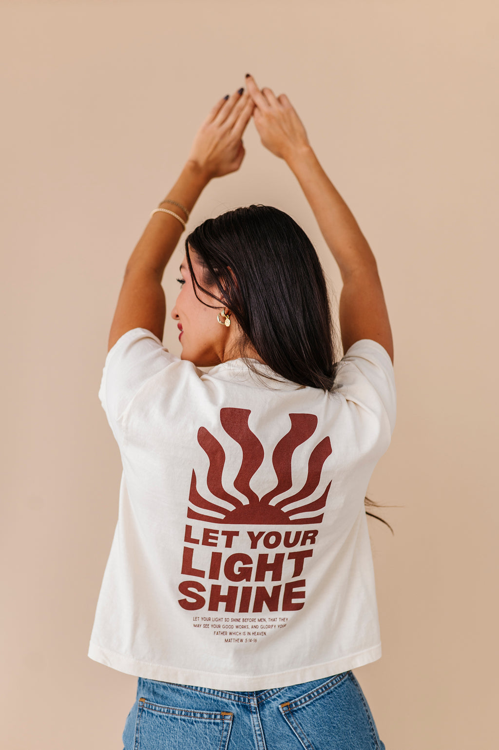 Let Your Light Shine Adult Crop Tee