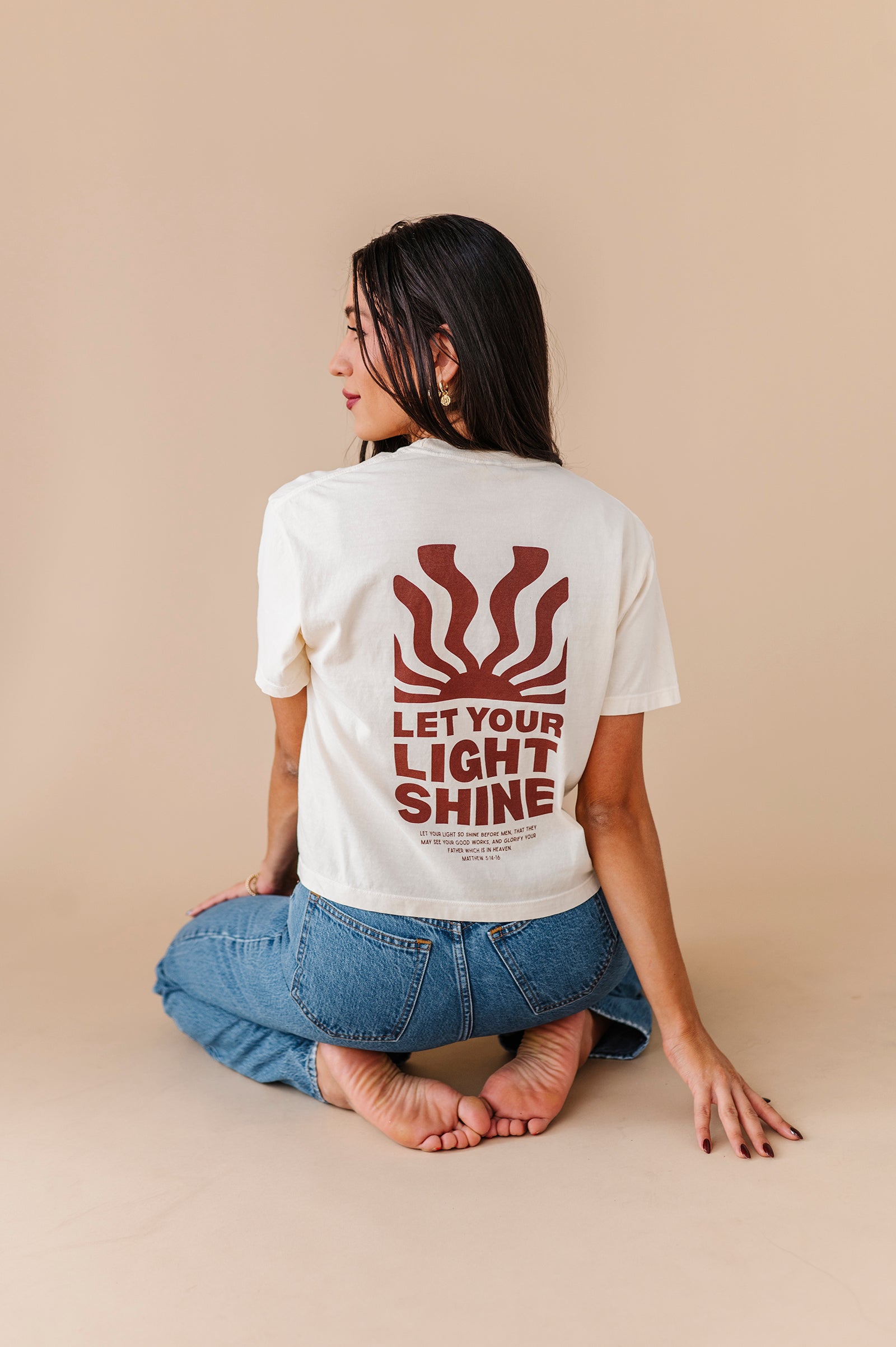 Let Your Light Shine Adult Crop Tee