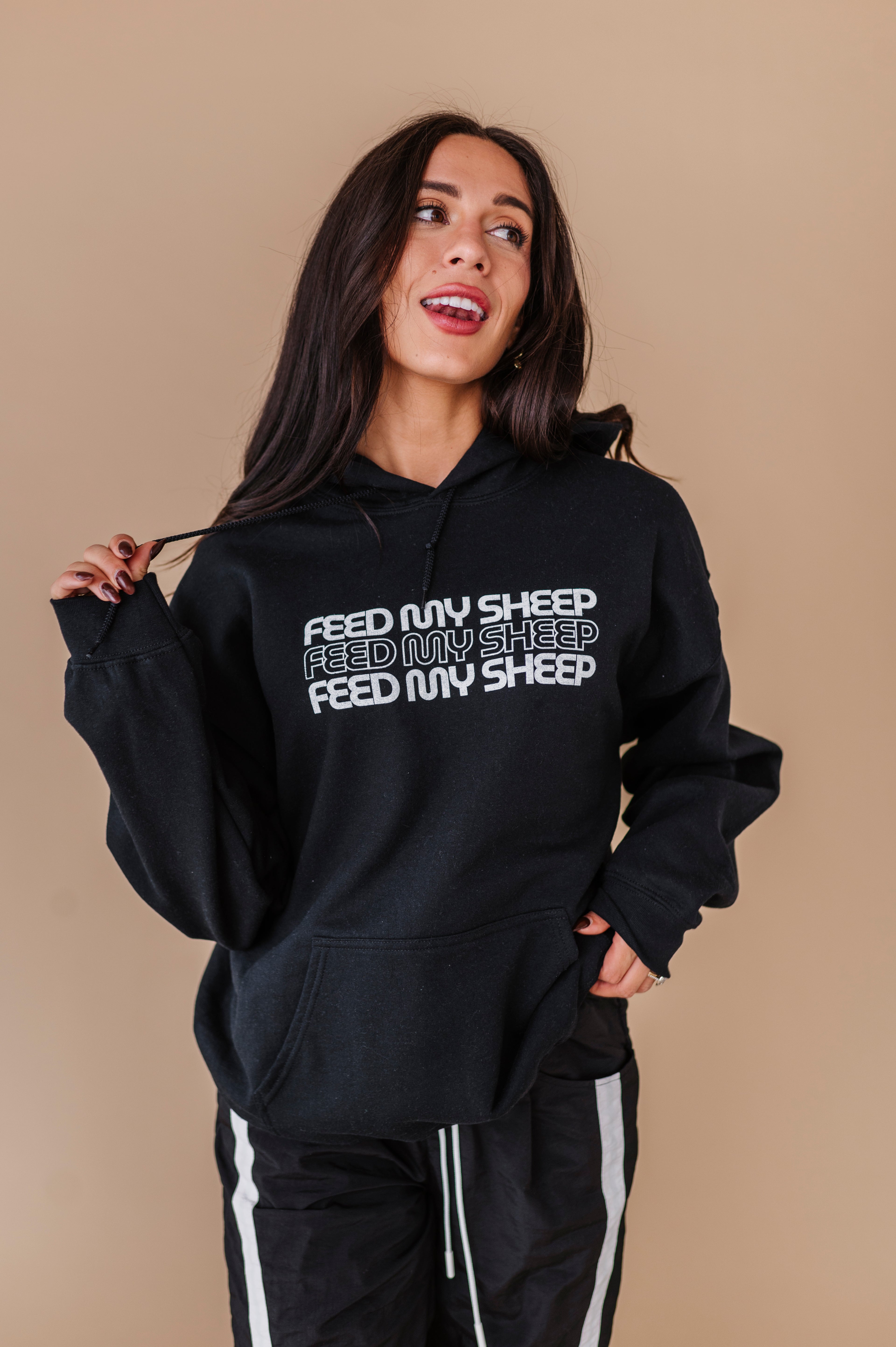 Feed My Sheep Hoodie - Black