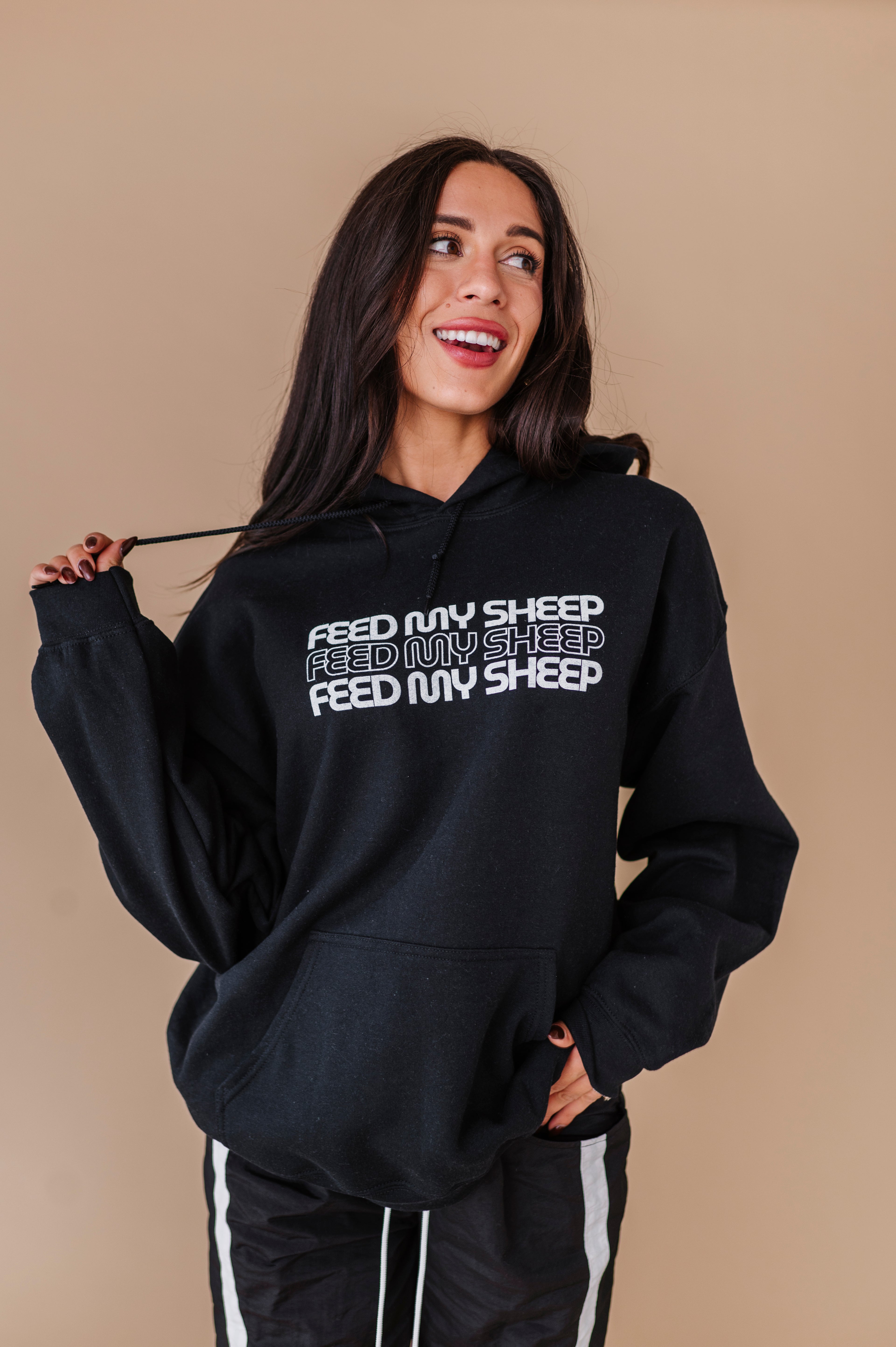 Feed My Sheep Hoodie - Black