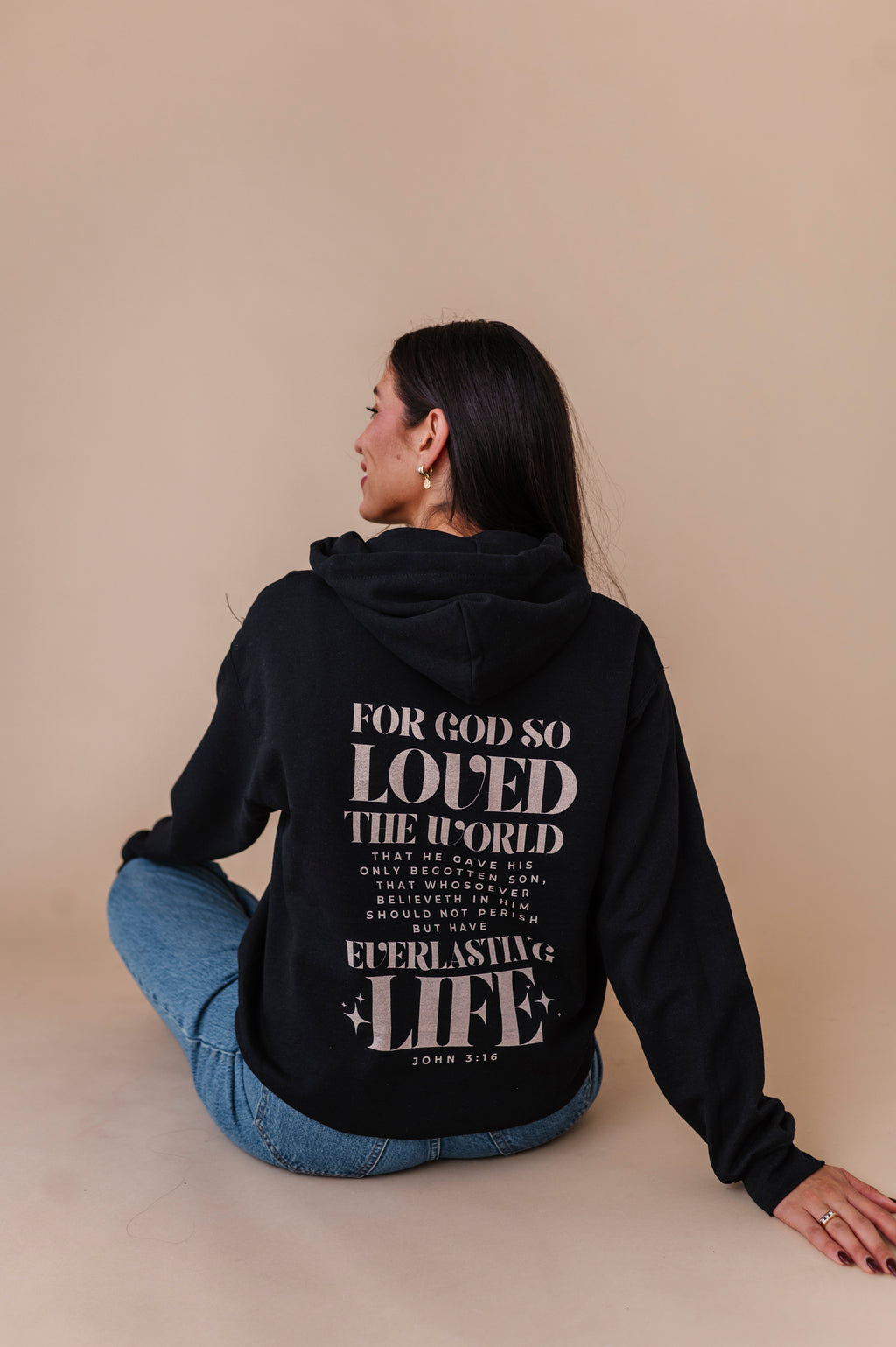 For God So Loved The World Hoodie - Black