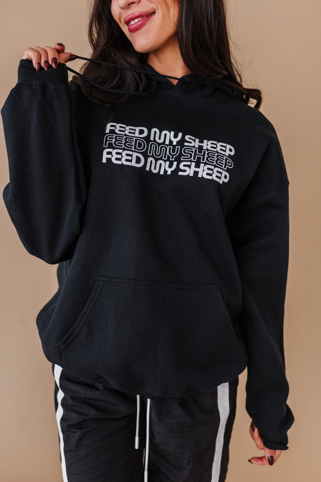 Feed My Sheep Hoodie - Black