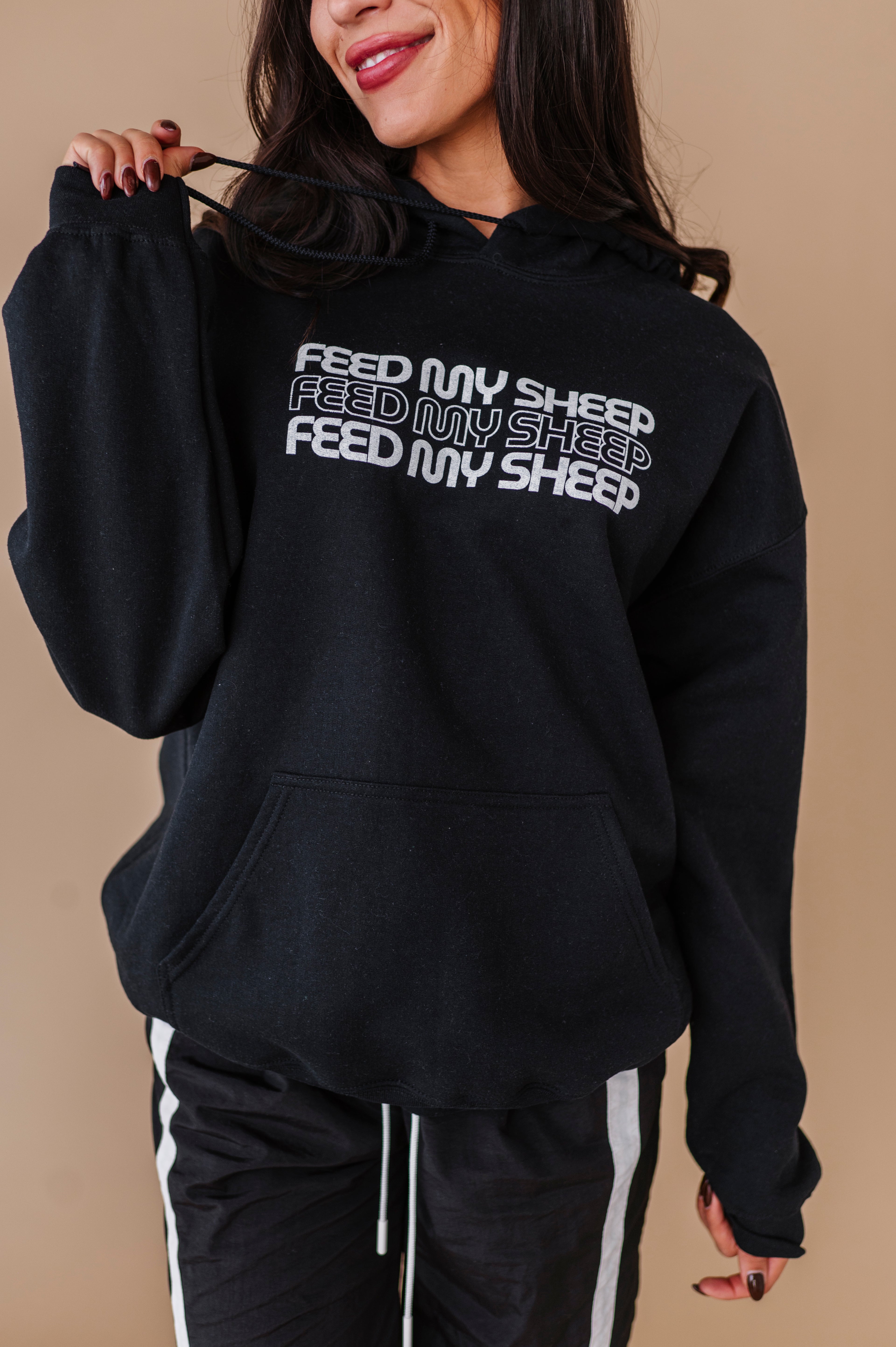 Feed My Sheep Hoodie - Black