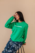 God Is Good Crewneck - Kelly Green