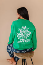 God Is Good Crewneck - Kelly Green