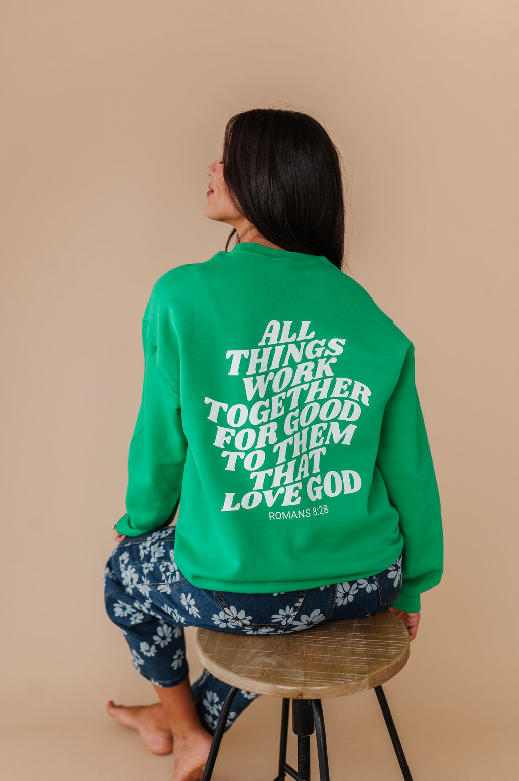 God Is Good Crewneck - Kelly Green