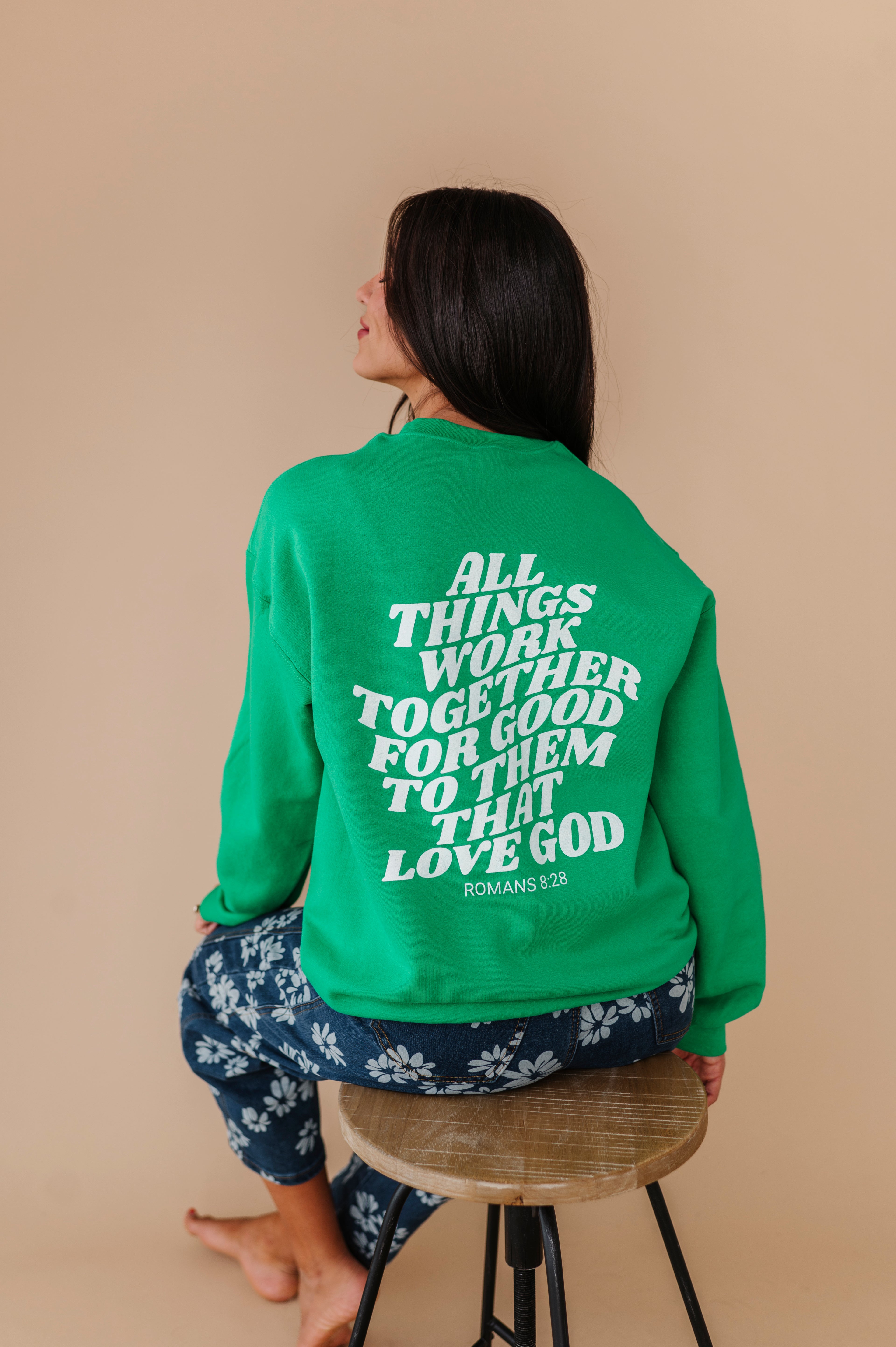 God Is Good Crewneck - Kelly Green