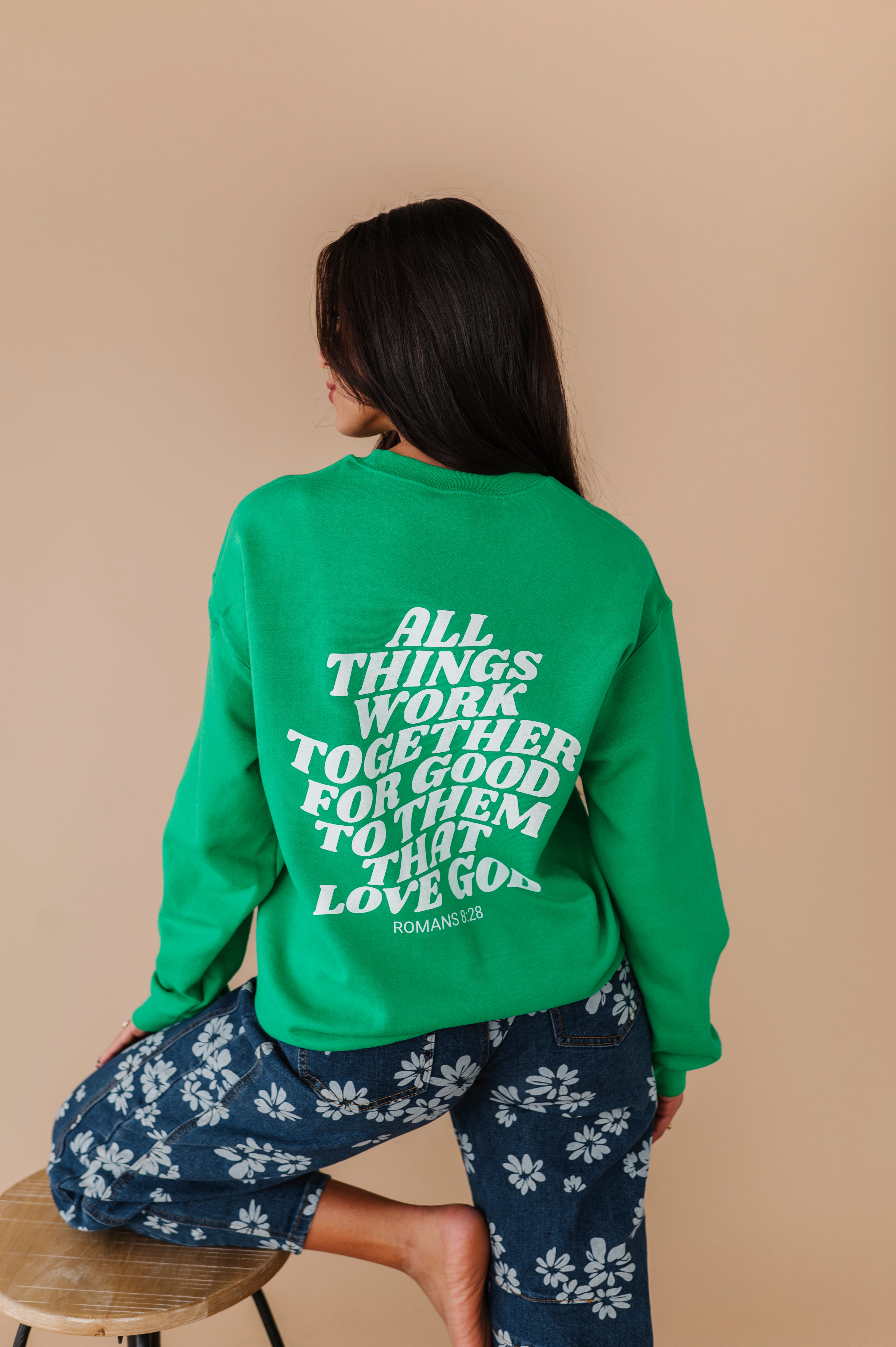 God Is Good Crewneck - Kelly Green