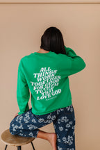 God Is Good Crewneck - Kelly Green