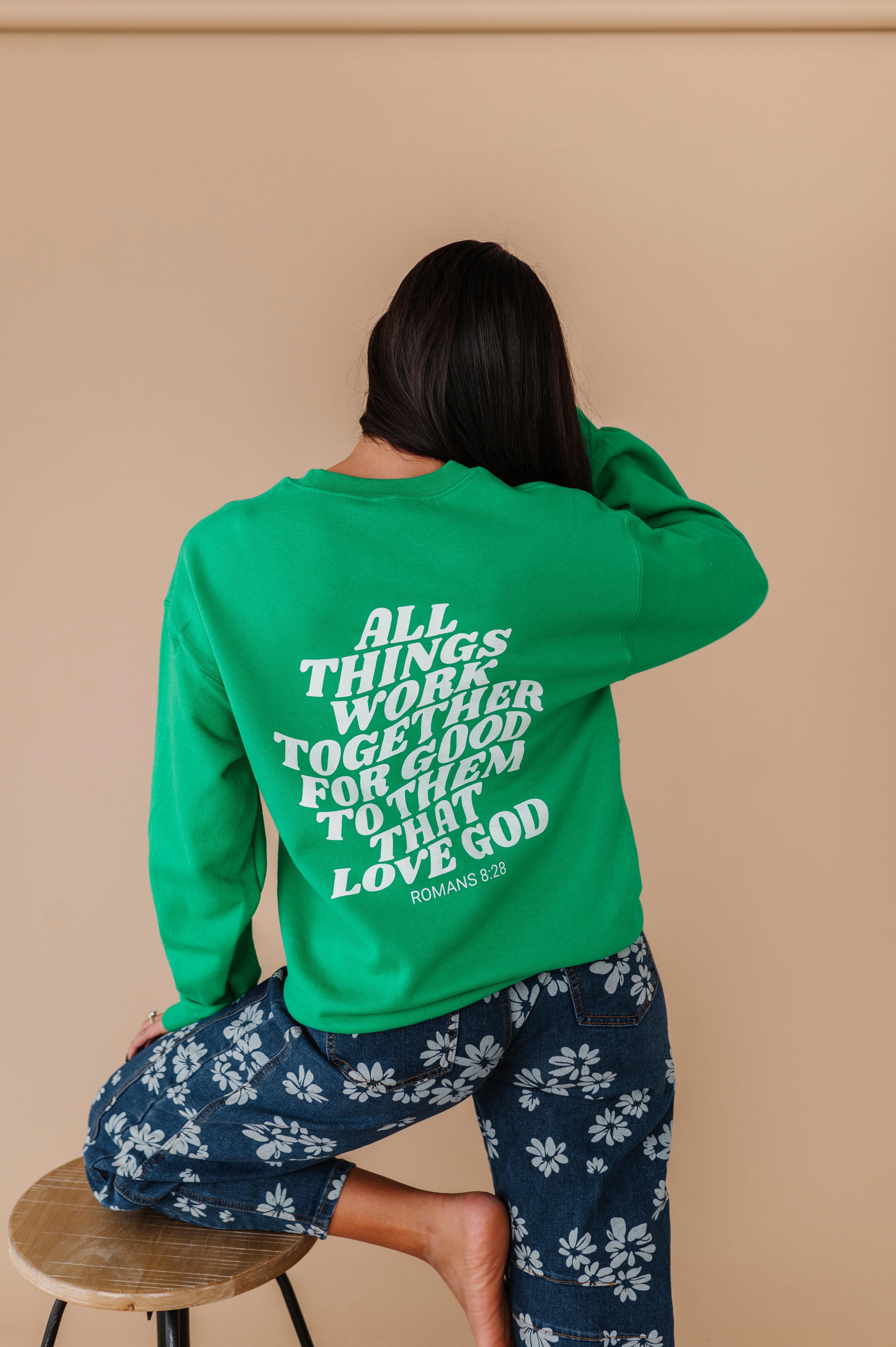 God Is Good Crewneck - Kelly Green