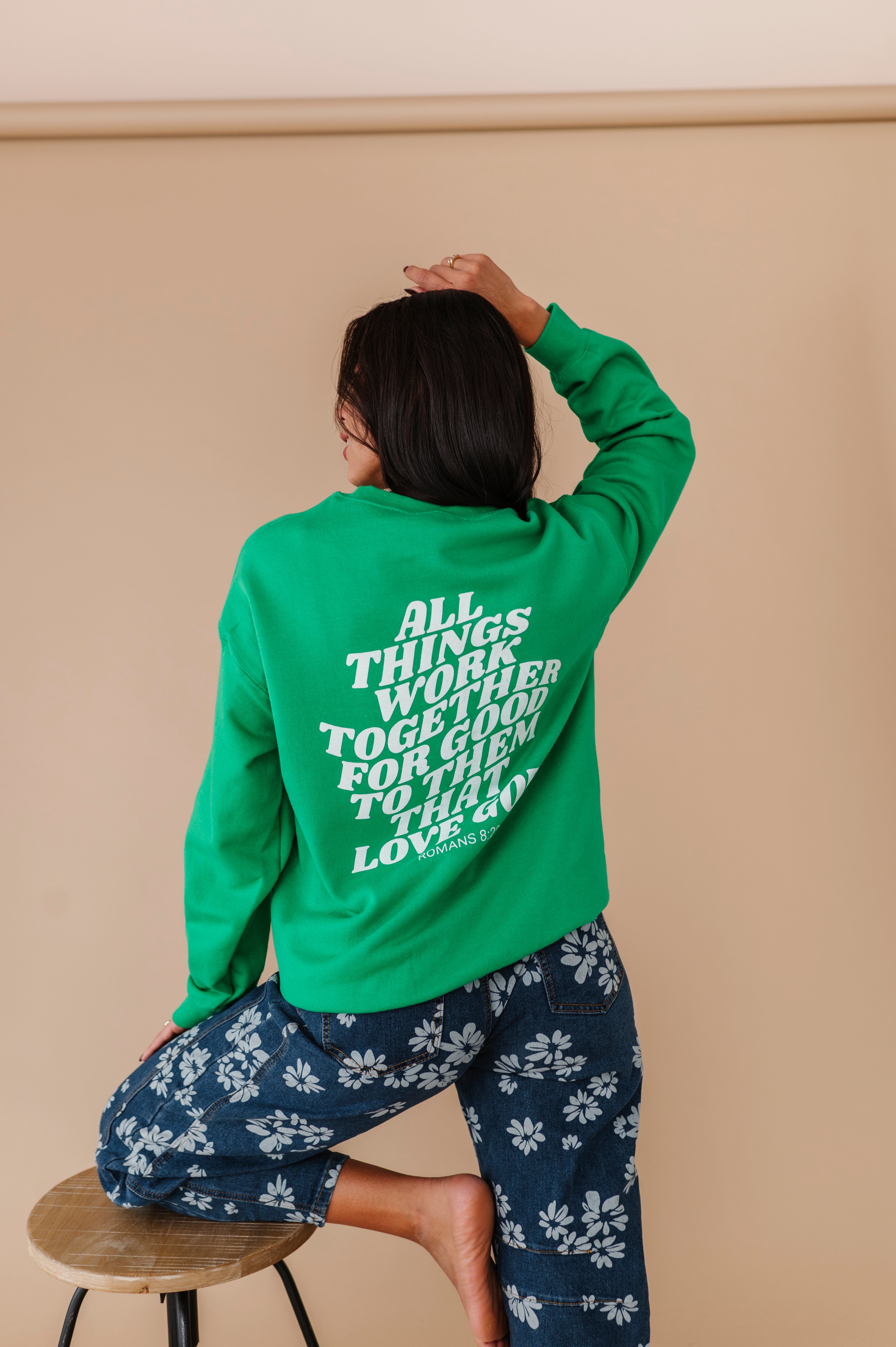 God Is Good Crewneck - Kelly Green