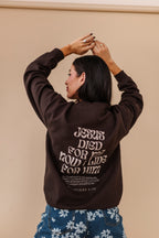 Christ Liveth In Me Crewneck - Chocolate