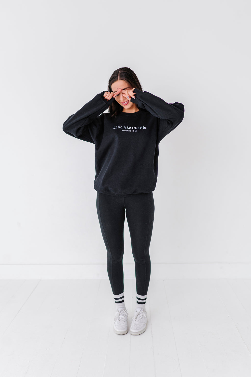 Live Like Charlie Embroidered Crewneck - Black