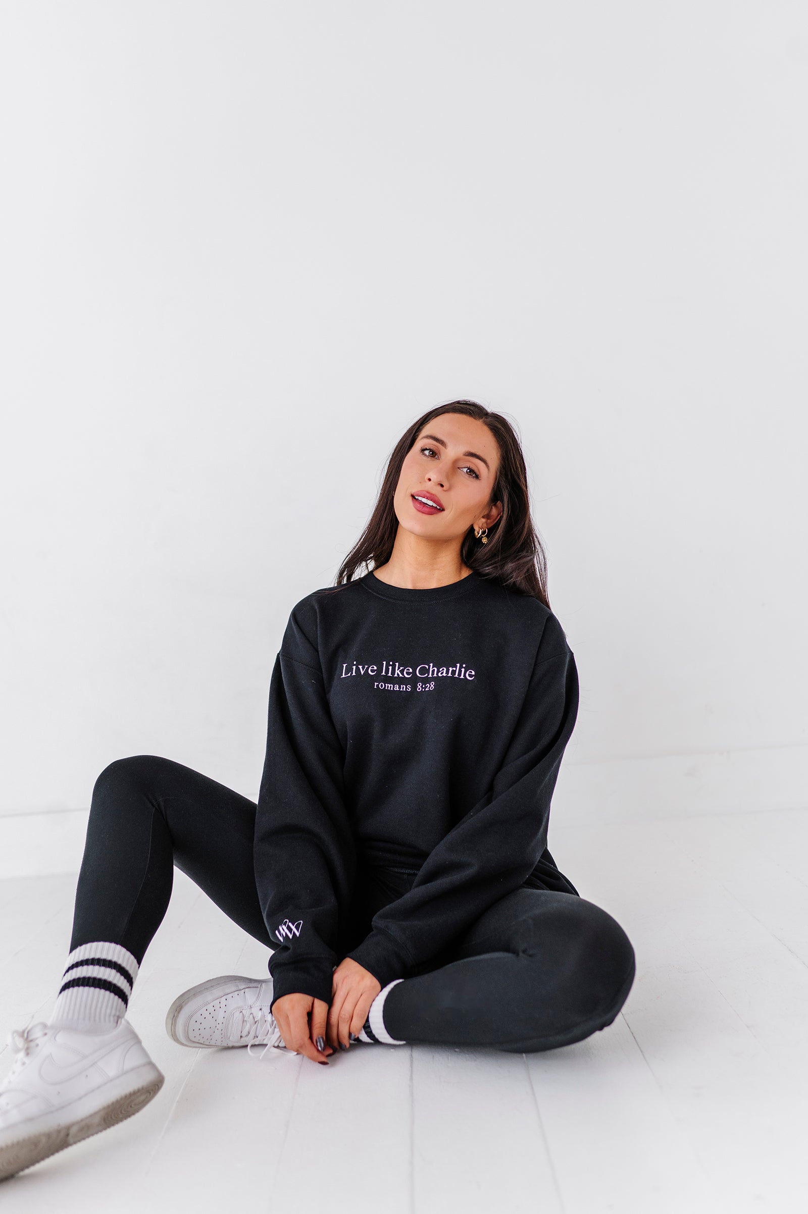Live Like Charlie Embroidered Crewneck - Black