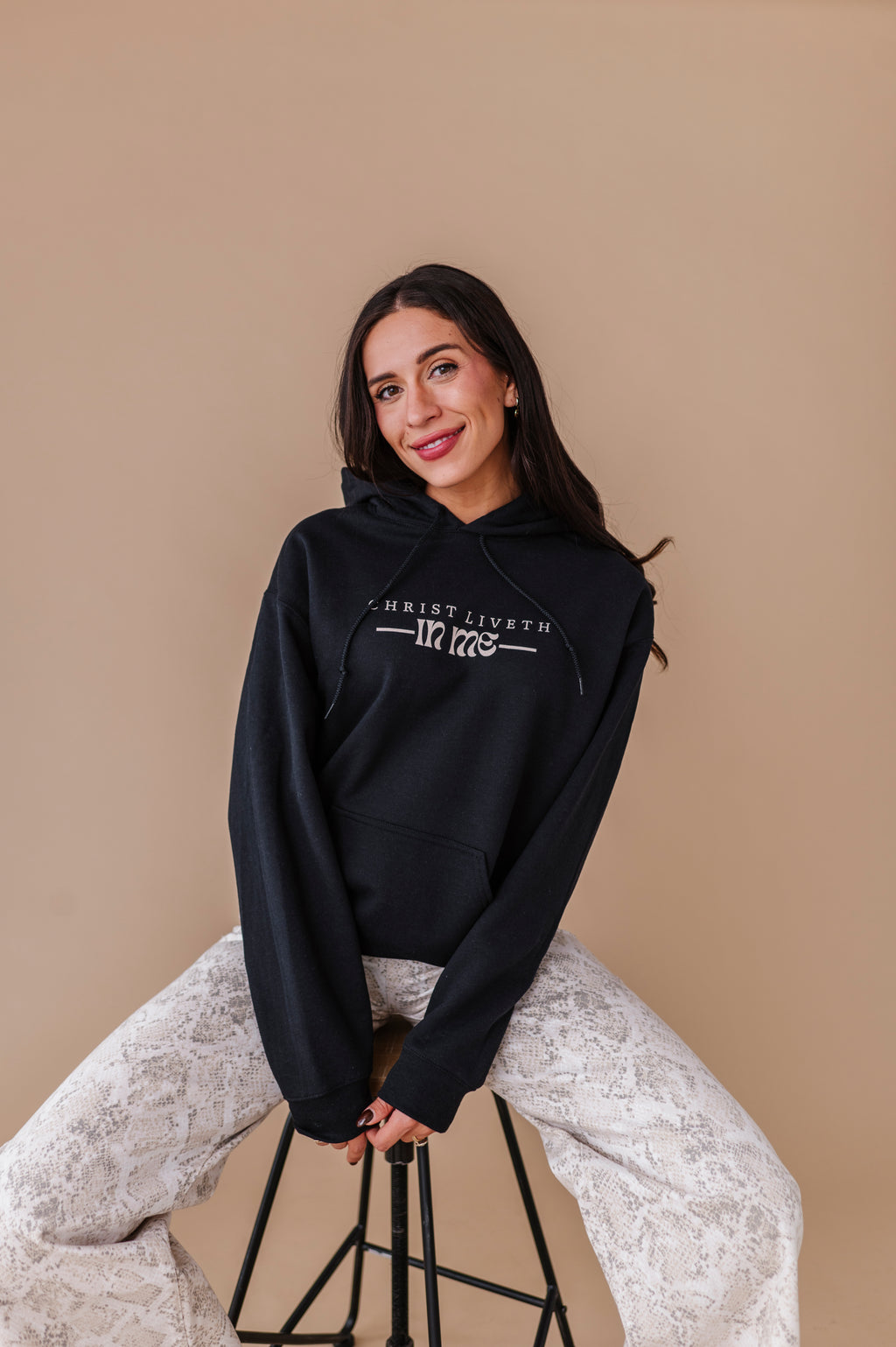 Christ Liveth In Me Hoodie - Black