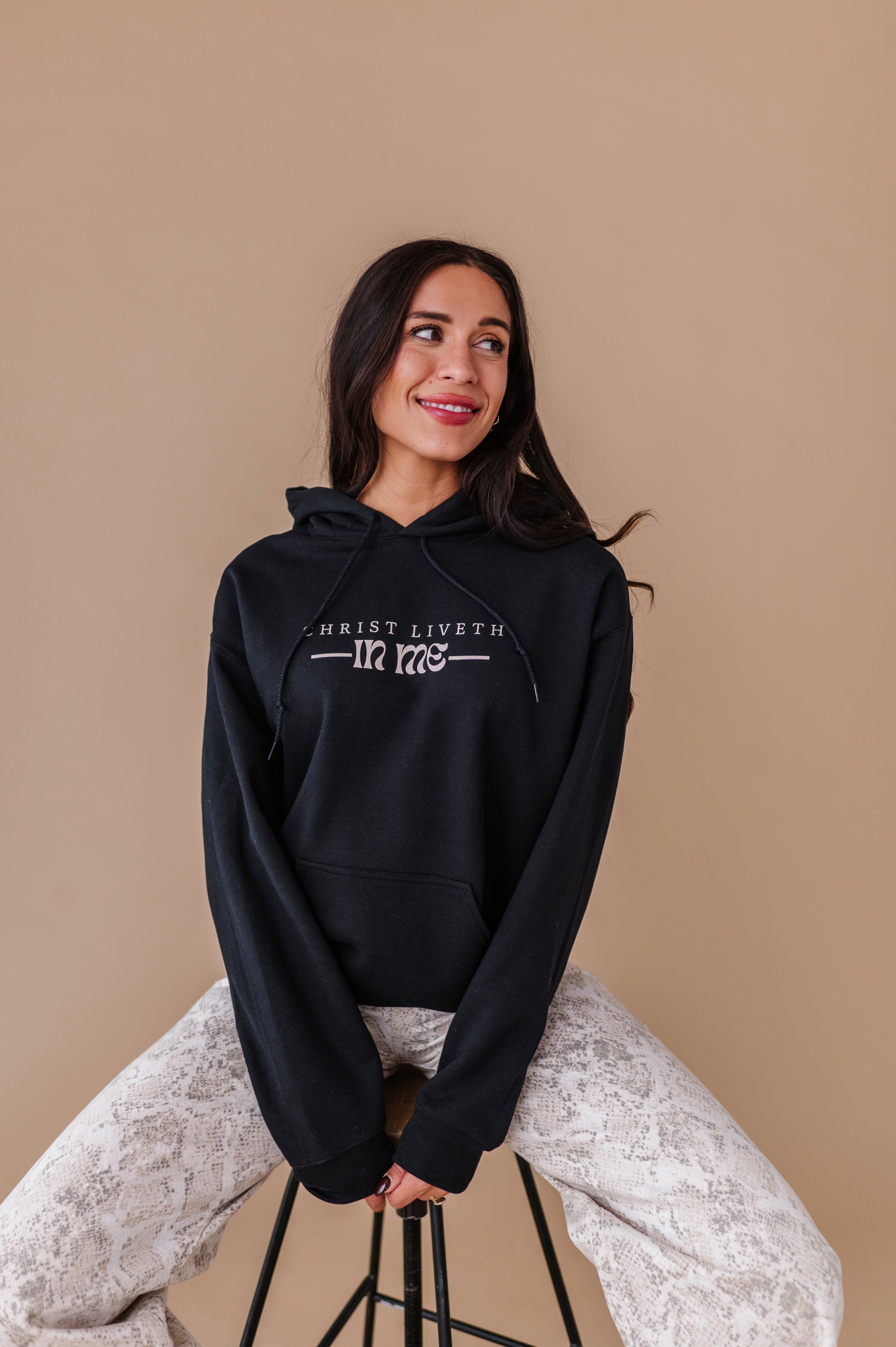 Christ Liveth In Me Hoodie - Black