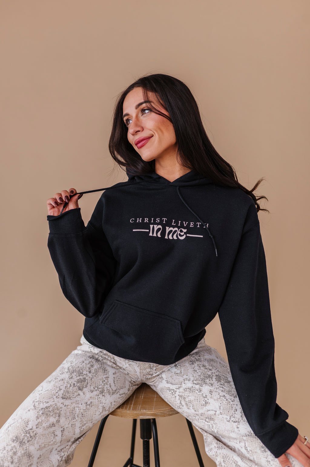 Christ Liveth In Me Hoodie - Black