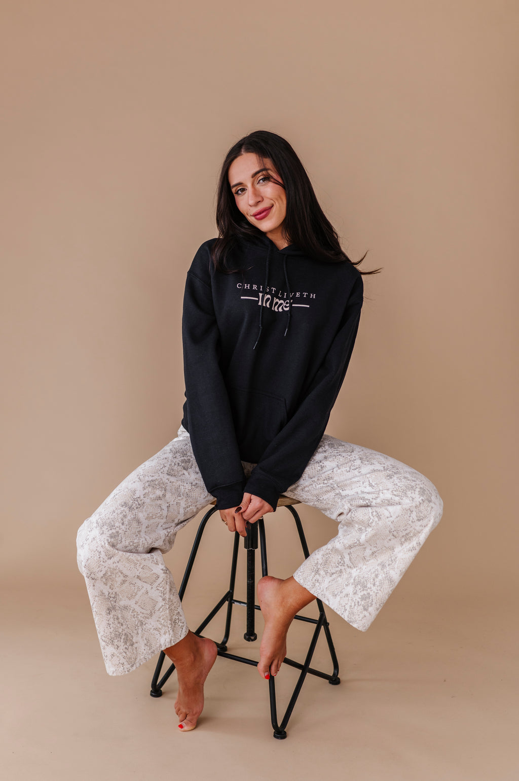 Christ Liveth In Me Hoodie - Black