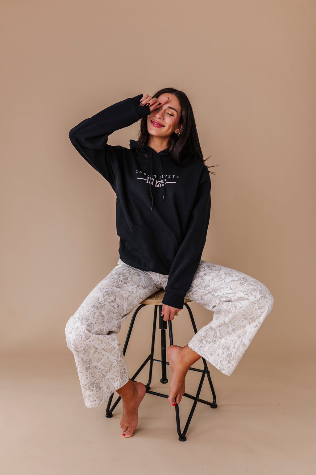 Christ Liveth In Me Hoodie - Black