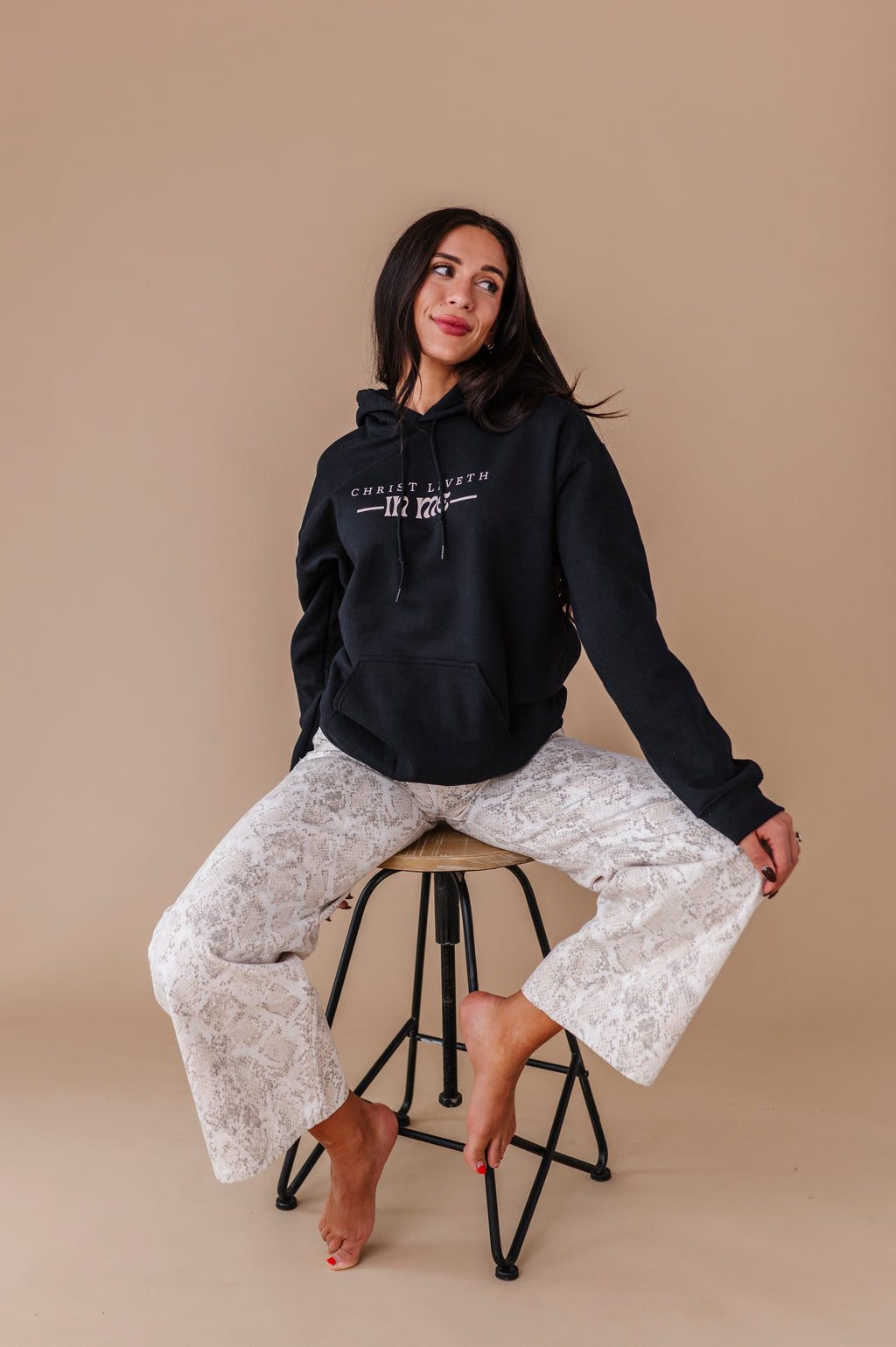 Christ Liveth In Me Hoodie - Black