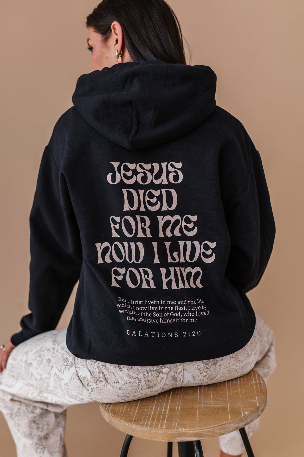 Christ Liveth In Me Hoodie - Black