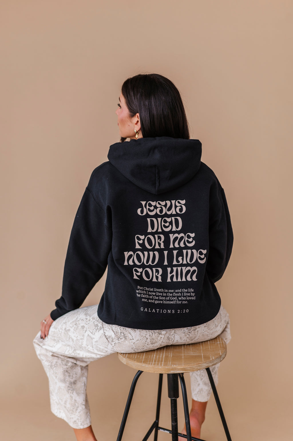 Christ Liveth In Me Hoodie - Black