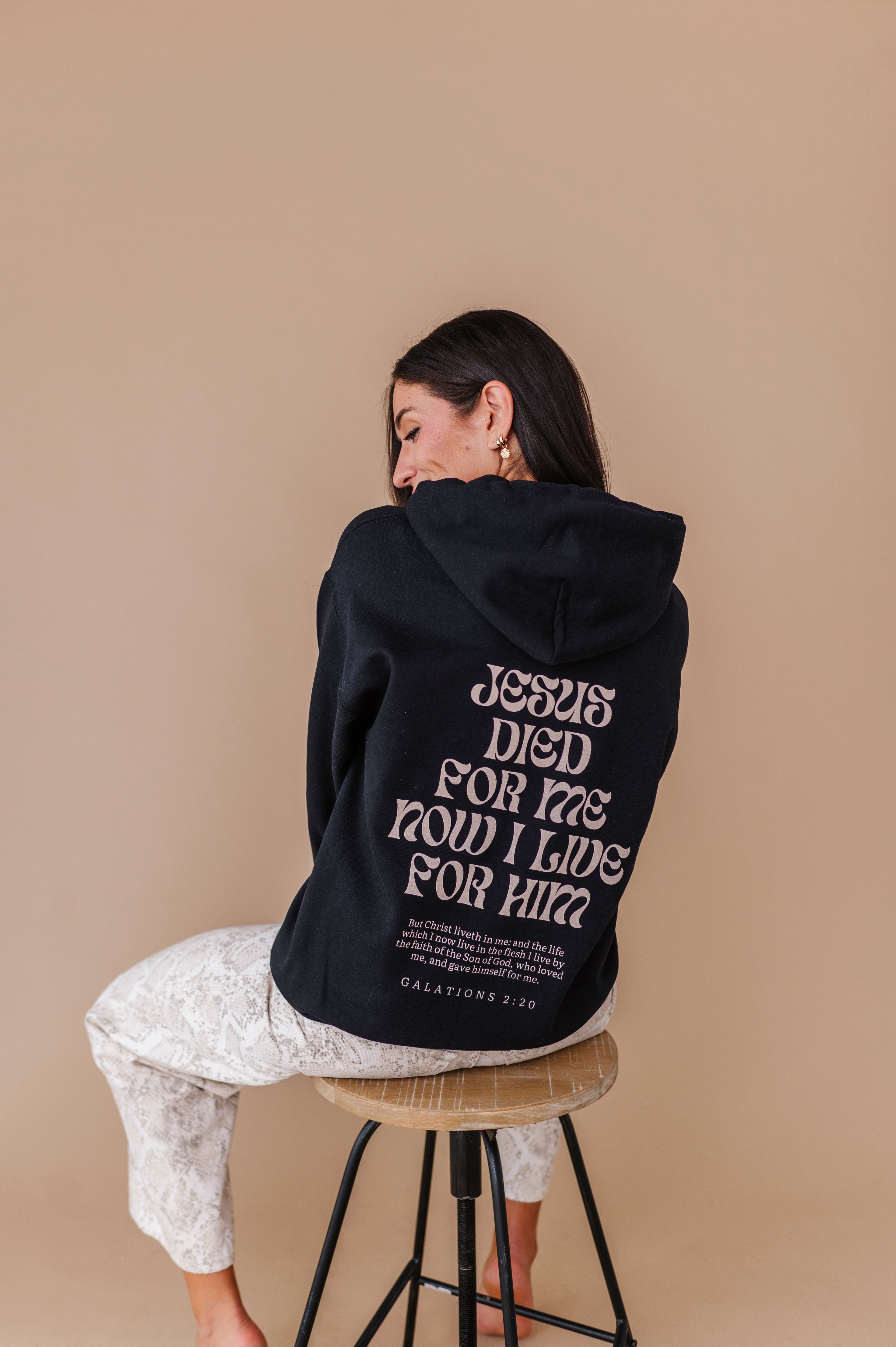 Christ Liveth In Me Hoodie - Black