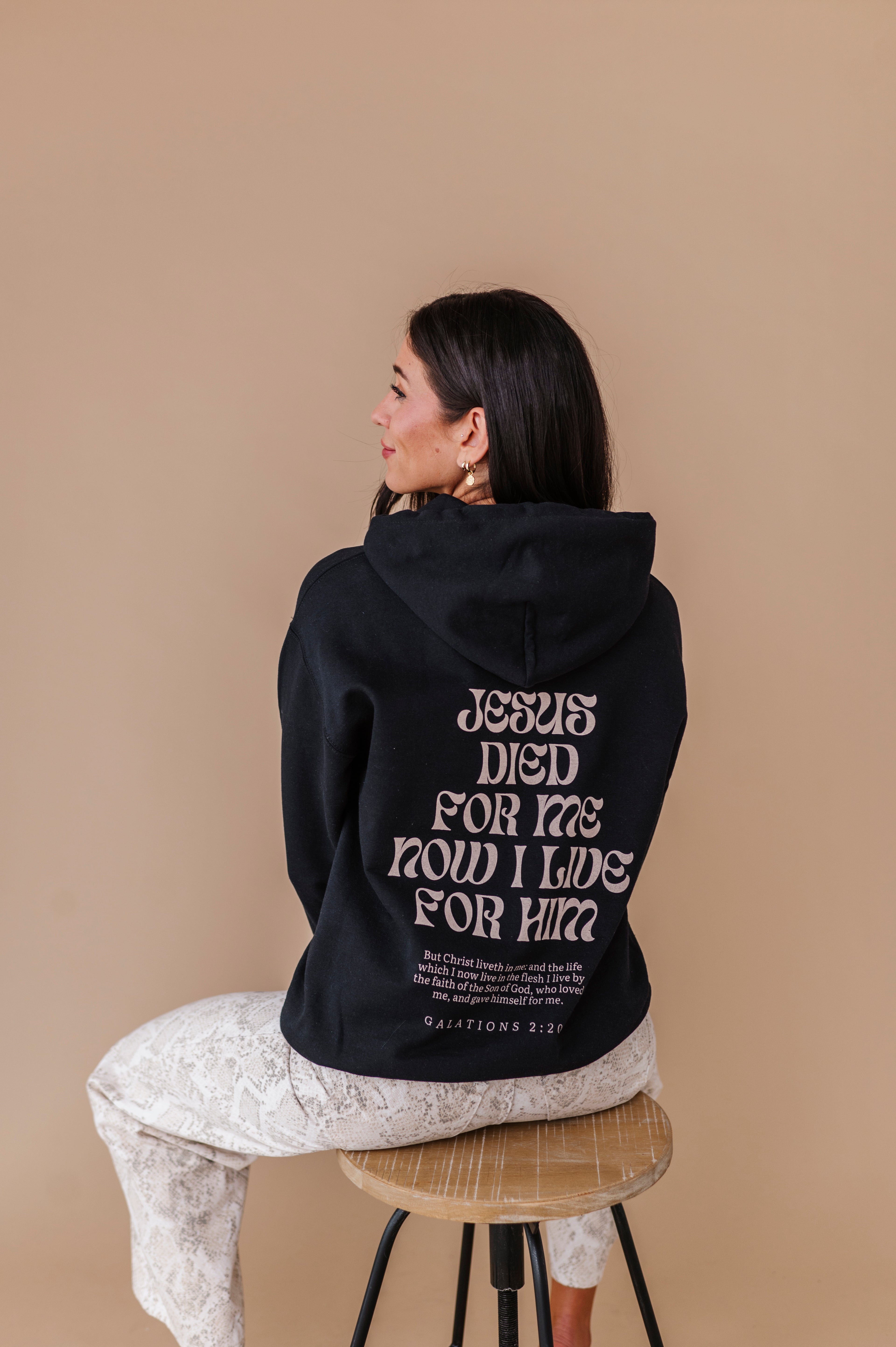 Christ Liveth In Me Hoodie - Black